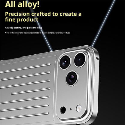 For iPhone 17 Pro Case Seahorse Buckle Luggage Design Aluminum Alloy Phone Cover
