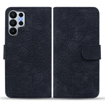For Samsung Galaxy S26 Ultra Case Flower Imprinted PU Leather Wallet Flip Phone Cover with Wrist Strap