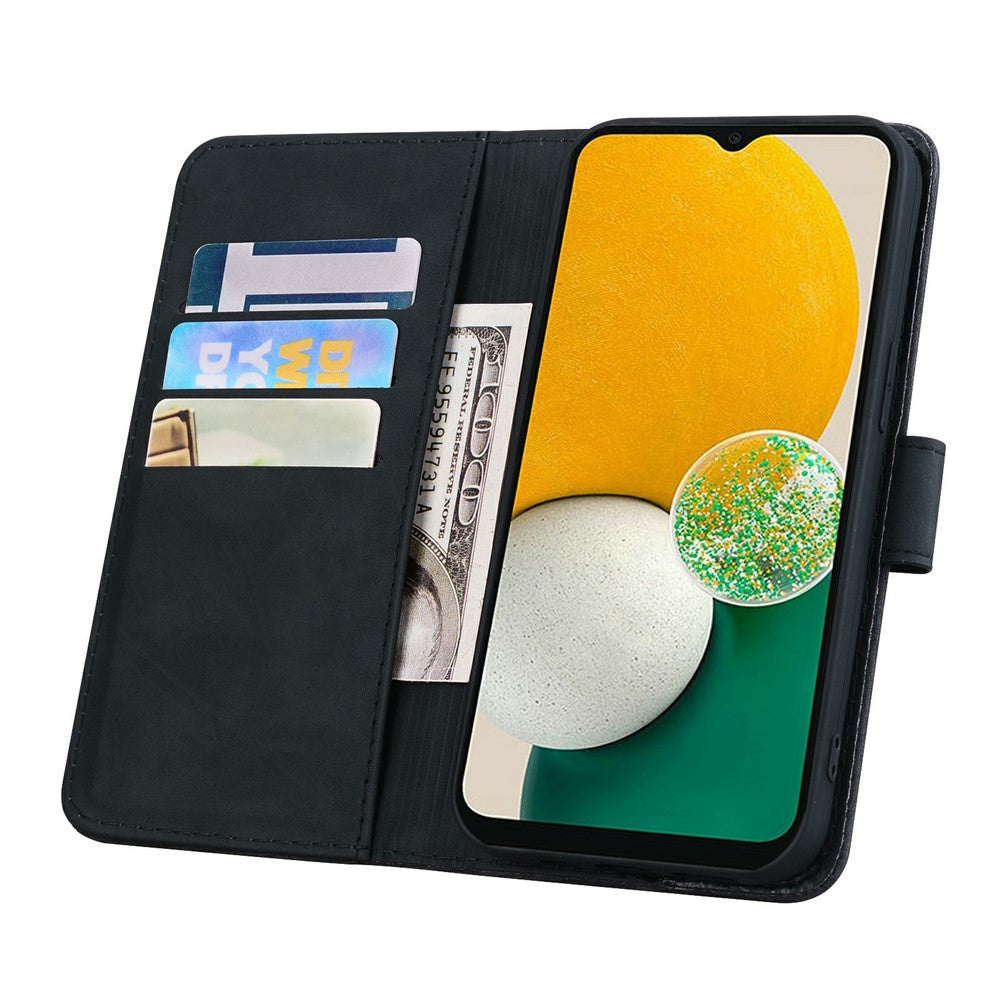 For Samsung Galaxy S26 Ultra Case Flower Imprinted PU Leather Wallet Flip Phone Cover with Wrist Strap