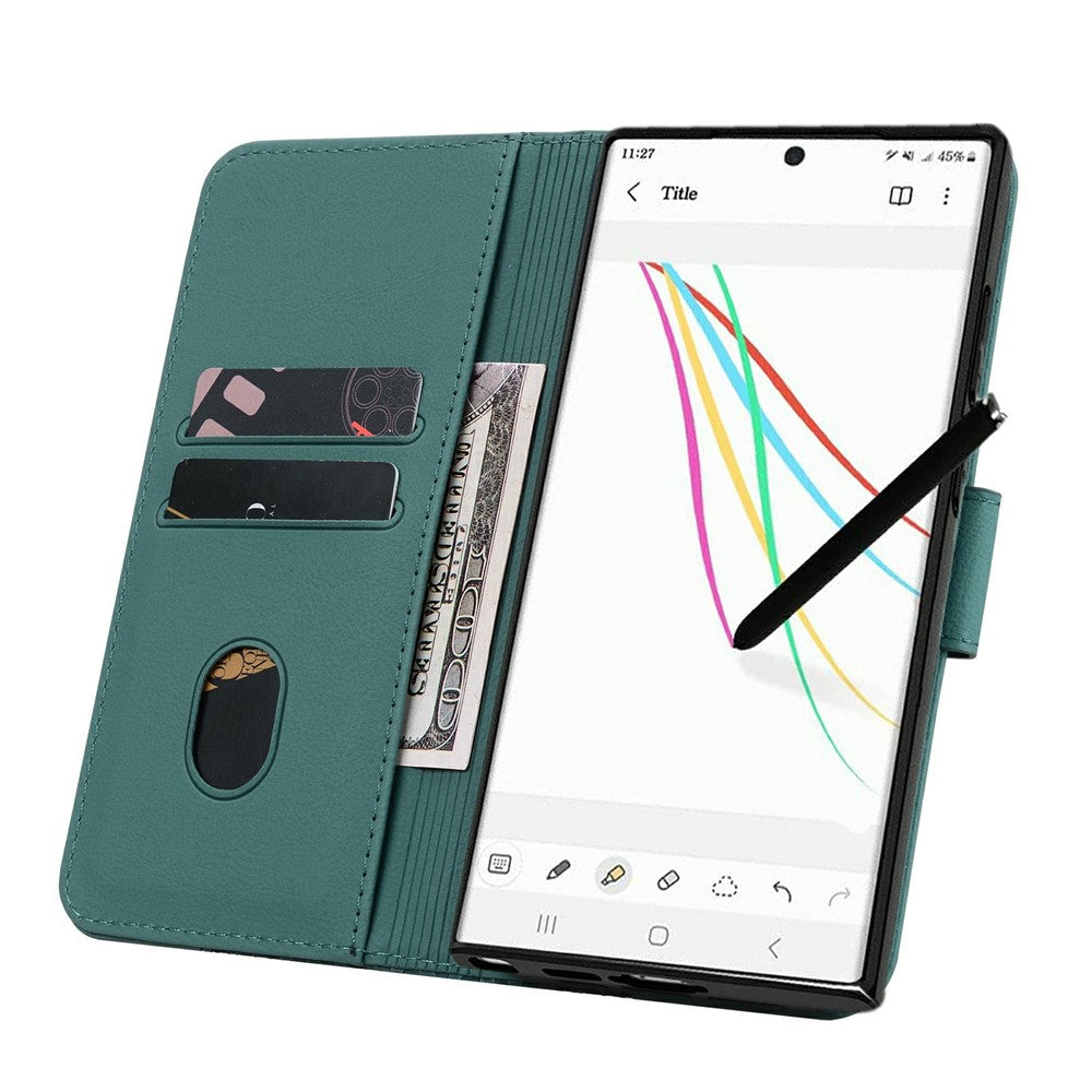 For Samsung Galaxy S26 Ultra Case Rhombus Pattern Leather Wallet Phone Cover with Wrist Strap