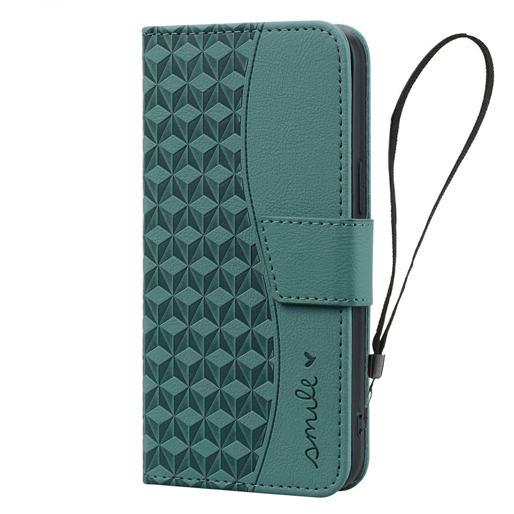 For Samsung Galaxy S26 Ultra Case Rhombus Pattern Leather Wallet Phone Cover with Wrist Strap