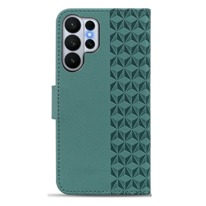 For Samsung Galaxy S26 Ultra Case Rhombus Pattern Leather Wallet Phone Cover with Wrist Strap