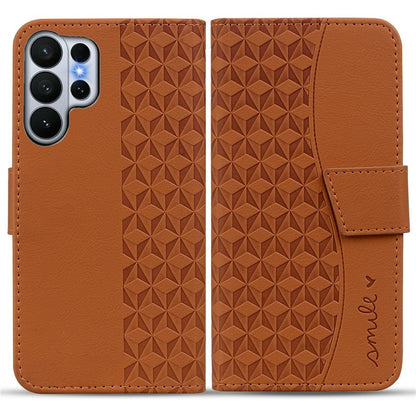 For Samsung Galaxy S26 Ultra Case Rhombus Pattern Leather Wallet Phone Cover with Wrist Strap