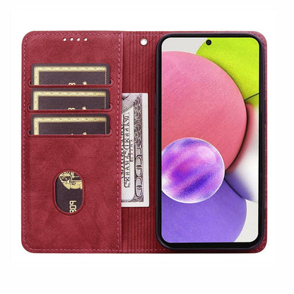 For Samsung Galaxy S26 Ultra Case Lines Pattern Wallet Leather Phone Cover with Strap