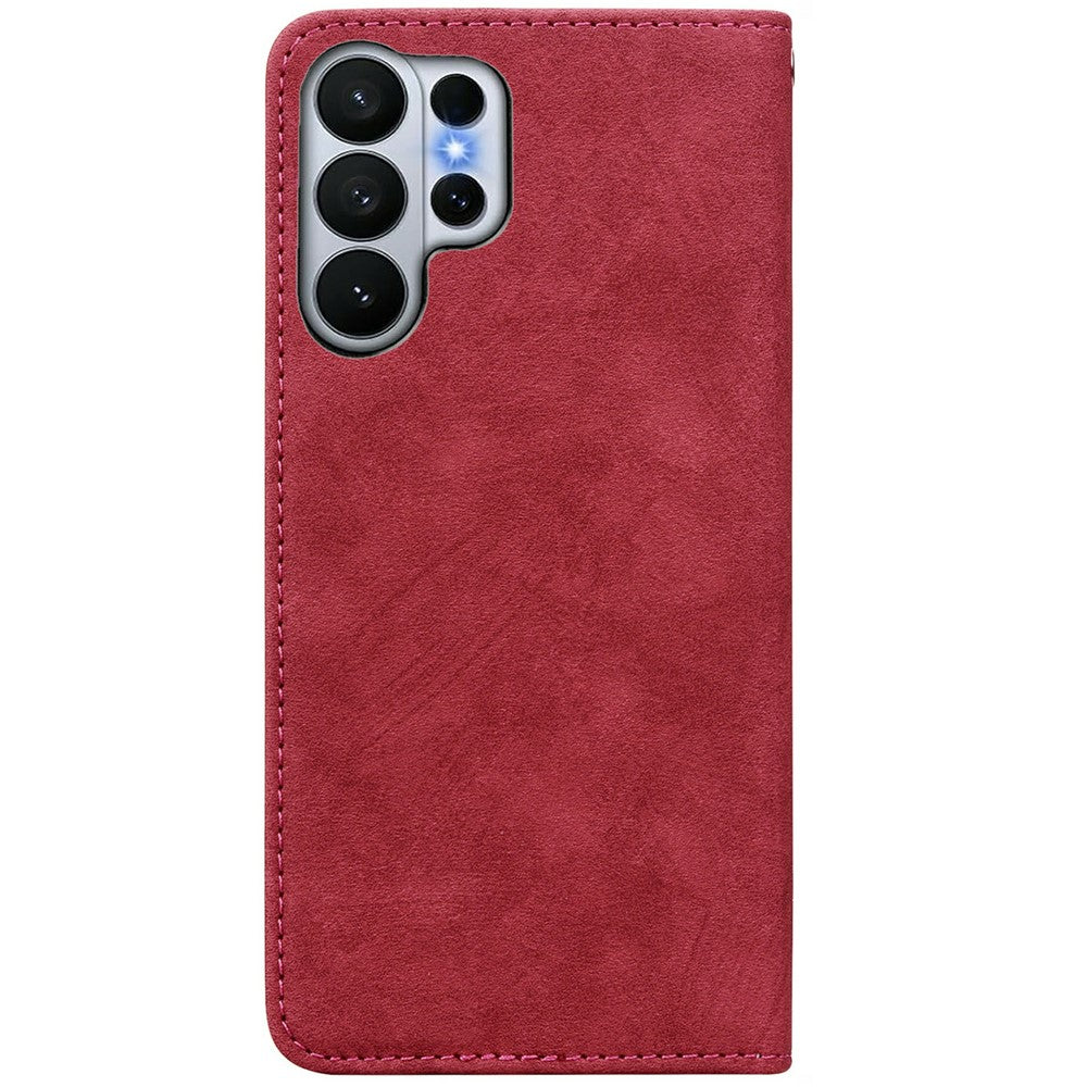 For Samsung Galaxy S26 Ultra Case Lines Pattern Wallet Leather Phone Cover with Strap