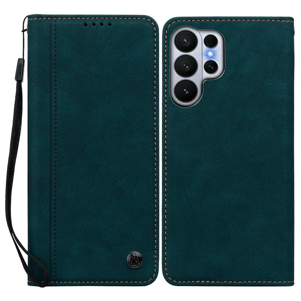 For Samsung Galaxy S26 Ultra Case Lines Pattern Wallet Leather Phone Cover with Strap