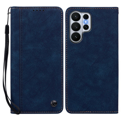 For Samsung Galaxy S26 Ultra Case Lines Pattern Wallet Leather Phone Cover with Strap