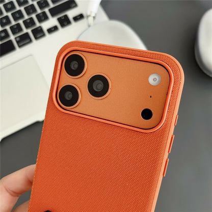 For iPhone 17 Pro Magnetic Case with Tempered Glass Screen Protector Fabric Texture PC + TPU Phone Cover Compatible with MagSafe