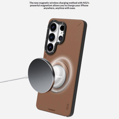 YOUNGKIT For Samsung Galaxy S26 Ultra Case Rotating Kickstand Shockproof TPU + PU Leather Phone Back Cover