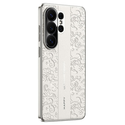 For Samsung Galaxy S26 Ultra Electroplated Shell Embossed PU  Leather + PC + TPU Protective Cover