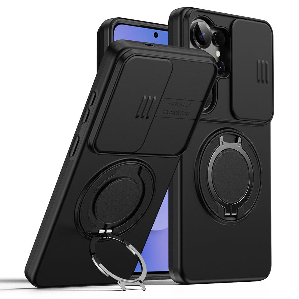 For Samsung Galaxy S26 Ultra Case Magnetic Case Ring Kickstand Slide Camera Cover TPU PC Hybrid Phone Shell
