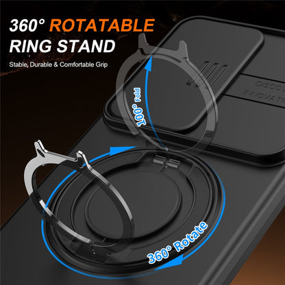 For Samsung Galaxy S26 Ultra Case Magnetic Case Ring Kickstand Slide Camera Cover TPU PC Hybrid Phone Shell