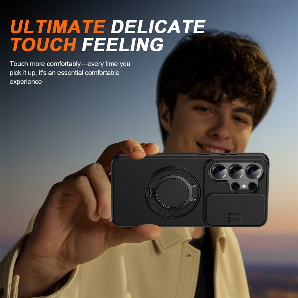 For Samsung Galaxy S26 Ultra Case Magnetic Case Ring Kickstand Slide Camera Cover TPU PC Hybrid Phone Shell
