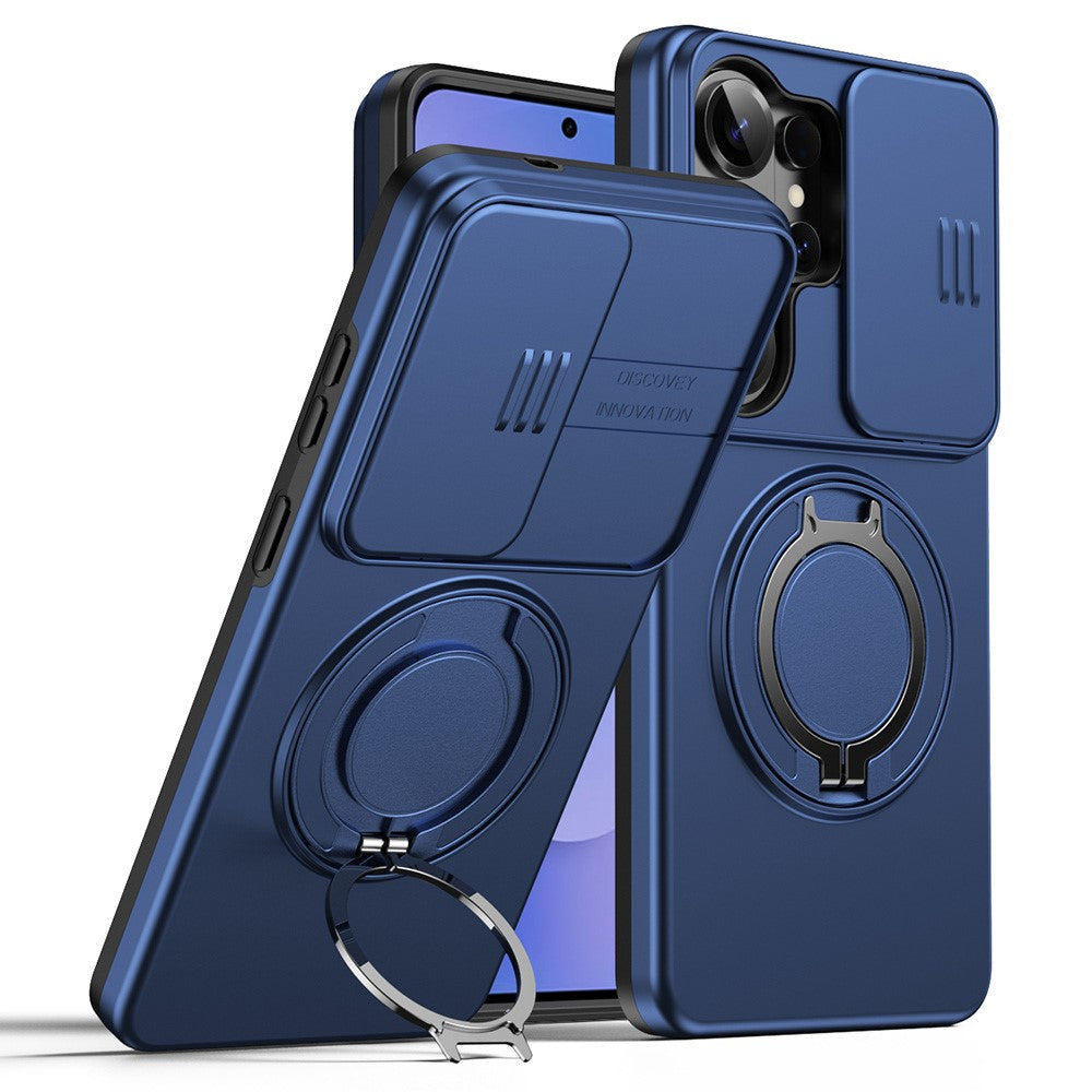 For Samsung Galaxy S26 Ultra Case Magnetic Case Ring Kickstand Slide Camera Cover TPU PC Hybrid Phone Shell
