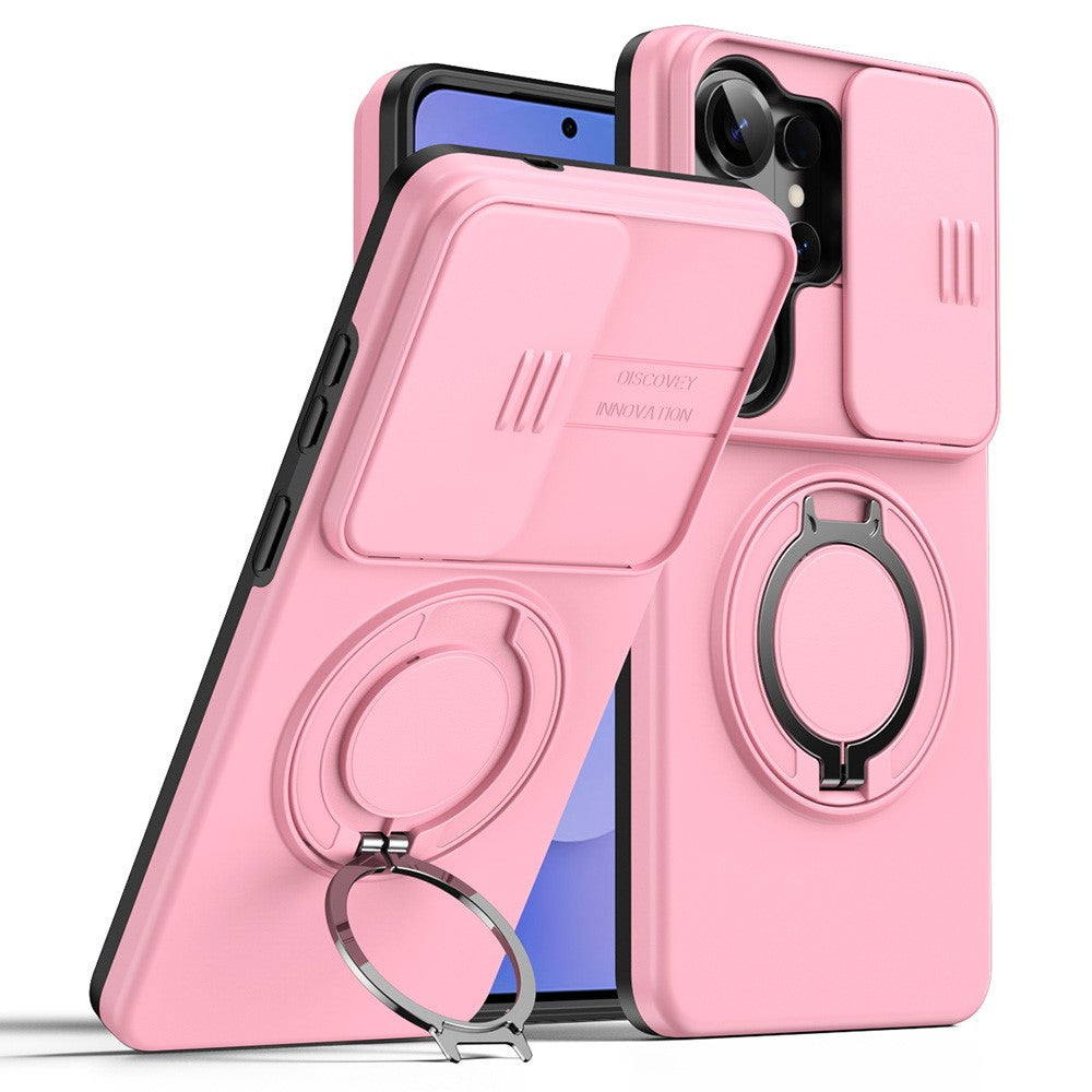 For Samsung Galaxy S26 Ultra Case Magnetic Case Ring Kickstand Slide Camera Cover TPU PC Hybrid Phone Shell