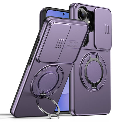 For Samsung Galaxy S26 Ultra Case Magnetic Case Ring Kickstand Slide Camera Cover TPU PC Hybrid Phone Shell