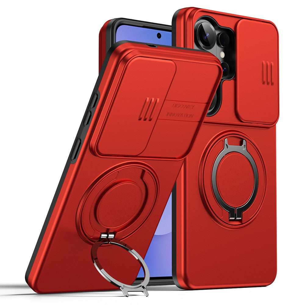 For Samsung Galaxy S26 Ultra Case Magnetic Case Ring Kickstand Slide Camera Cover TPU PC Hybrid Phone Shell