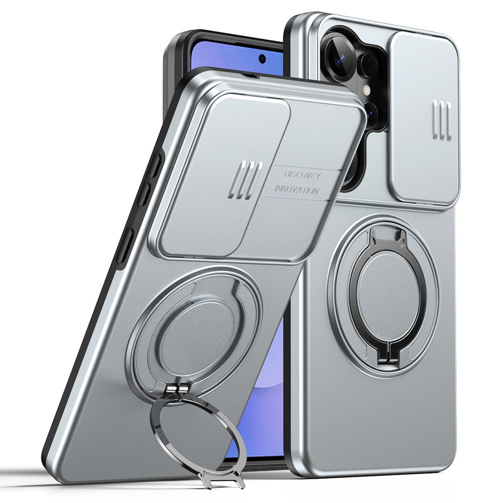 For Samsung Galaxy S26 Ultra Case Magnetic Case Ring Kickstand Slide Camera Cover TPU PC Hybrid Phone Shell