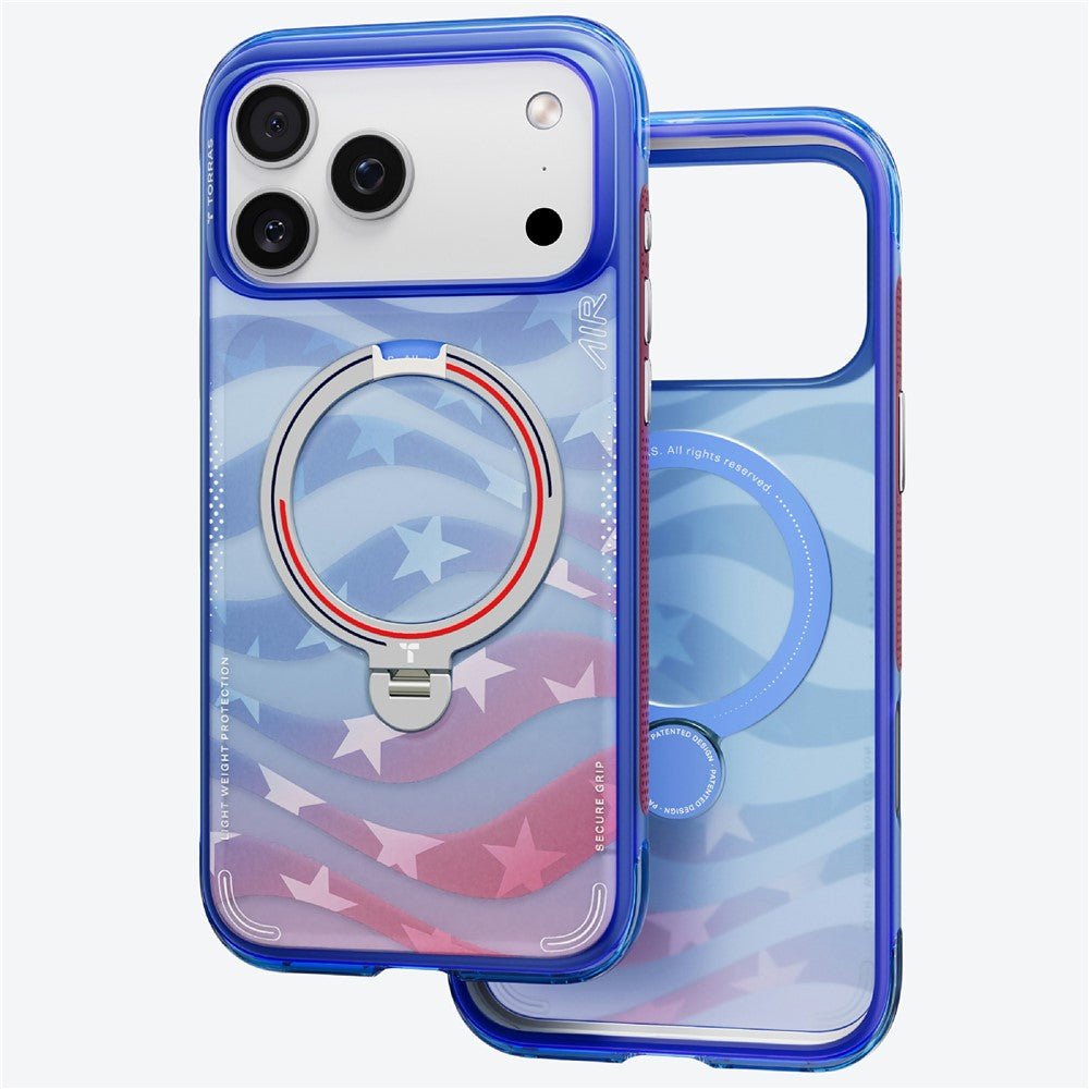 TORRAS Ostand Q3 Air for iPhone 17 Pro Magnetic Case 360° Rotating Kickstand Shockproof Cover, Football Team Limited Edition