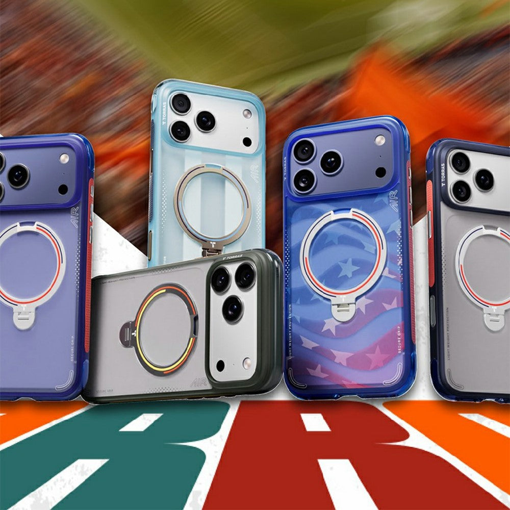 TORRAS Ostand Q3 Air for iPhone 17 Pro Magnetic Case 360° Rotating Kickstand Shockproof Cover, Football Team Limited Edition