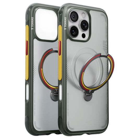 TORRAS Ostand Q3 Air for iPhone 16 Pro Max Magnetic Case 360° Rotating Kickstand Shockproof Cover, Football Team Limited Edition