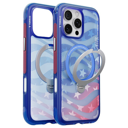 TORRAS Ostand Q3 Air for iPhone 16 Pro Max Magnetic Case 360° Rotating Kickstand Shockproof Cover, Football Team Limited Edition