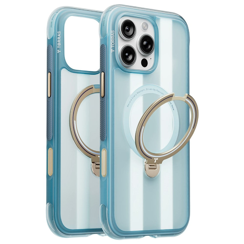 TORRAS Ostand Q3 Air for iPhone 16 Pro Max Magnetic Case 360° Rotating Kickstand Shockproof Cover, Football Team Limited Edition