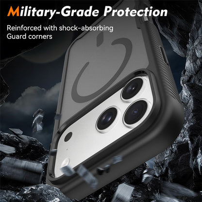 For iPhone 17 Pro Max Magnetic Phone Case 3 in 1 Translucent Skin Touch PC TPU Back Cover with PET Screen Film