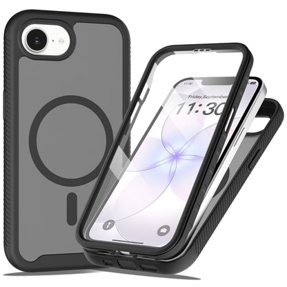 Magnetic Phone Case for iPhone 17e  /  16e 3 in 1 Translucent Skin Touch PC TPU Back Cover with PET Screen Film