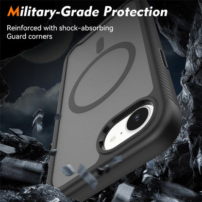 Magnetic Phone Case for iPhone 17e  /  16e 3 in 1 Translucent Skin Touch PC TPU Back Cover with PET Screen Film