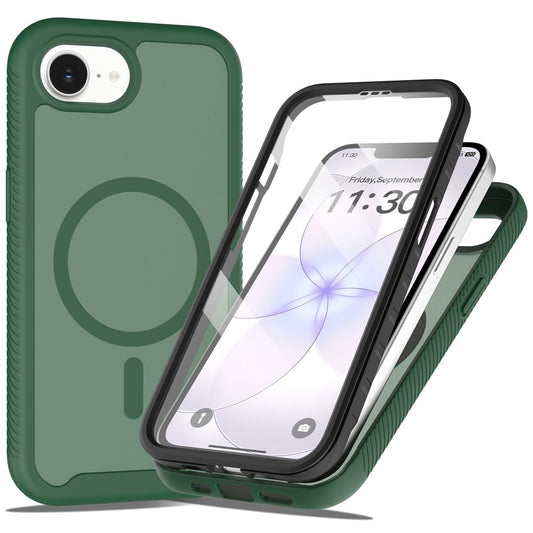 Magnetic Phone Case for iPhone 17e  /  16e 3 in 1 Translucent Skin Touch PC TPU Back Cover with PET Screen Film