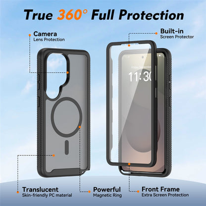 For Samsung Galaxy S26 Ultra Magnetic Phone Case 3 in 1 Translucent Skin Touch PC TPU Back Cover with PET Screen Film