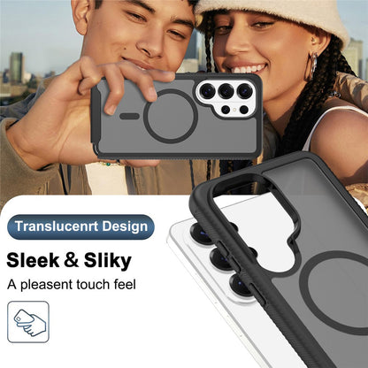 For Samsung Galaxy S26 Ultra Magnetic Phone Case 3 in 1 Translucent Skin Touch PC TPU Back Cover with PET Screen Film
