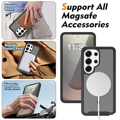 For Samsung Galaxy S26 Ultra Magnetic Phone Case 3 in 1 Translucent Skin Touch PC TPU Back Cover with PET Screen Film