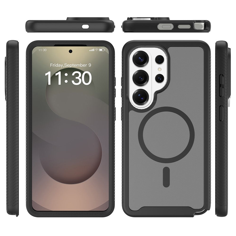 For Samsung Galaxy S26 Ultra Magnetic Phone Case 3 in 1 Translucent Skin Touch PC TPU Back Cover with PET Screen Film