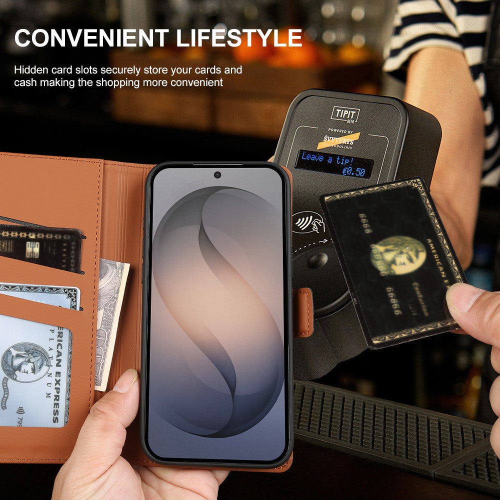 For Samsung Galaxy S26 Ultra Leather Case Wallet Stand TPU + PU Skin-touch Cover