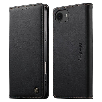 DIERFENG DF-019 Leather Wallet Case for iPhone 17e  /  16e Card Slots RFID Blocking Magnetic Flip Cover
