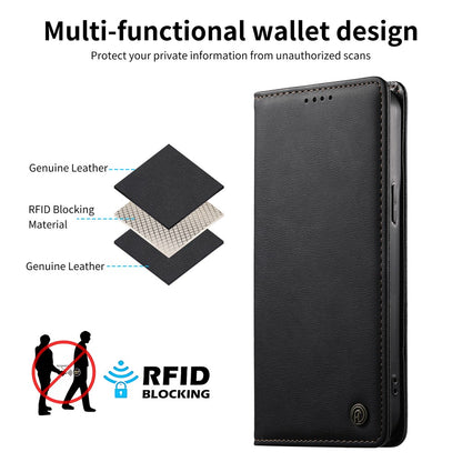 DIERFENG DF-019 Leather Wallet Case for iPhone 17e  /  16e Card Slots RFID Blocking Magnetic Flip Cover