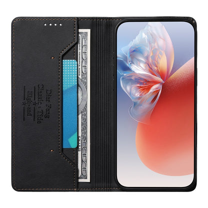 DIERFENG DF-019 for iPhone 16 Pro Max Leather Wallet Case Card Slots RFID Blocking Magnetic Flip Cover