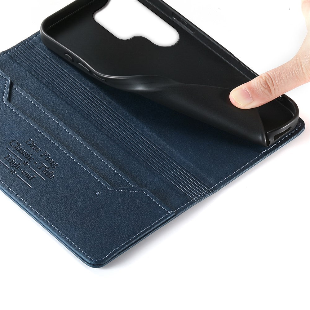 DIERFENG DF-019 for Samsung Galaxy S26 Ultra Leather Wallet Case Magnetic Flip Cover with Card Slots RFID Blocking