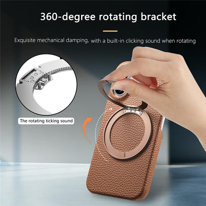 For Samsung Galaxy S26 Ultra Magnetic Case PC PU Phone Cover with 360 Rotating Ring Kickstand