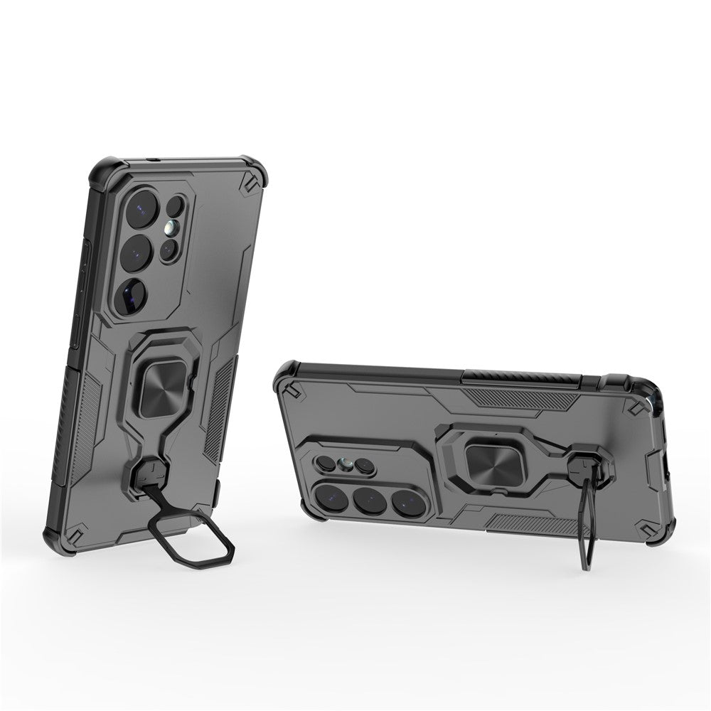 For Samsung Galaxy S26 Ultra Case Rotatable Ring Kickstand PC + TPU Shockproof Phone Cover