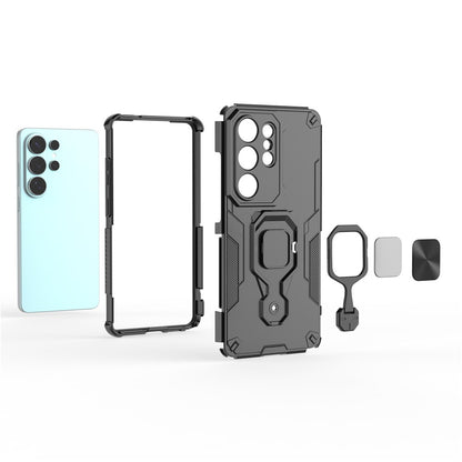 For Samsung Galaxy S26 Ultra Case Rotatable Ring Kickstand PC + TPU Shockproof Phone Cover