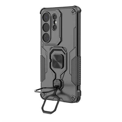 For Samsung Galaxy S26 Ultra Case Rotatable Ring Kickstand PC + TPU Shockproof Phone Cover