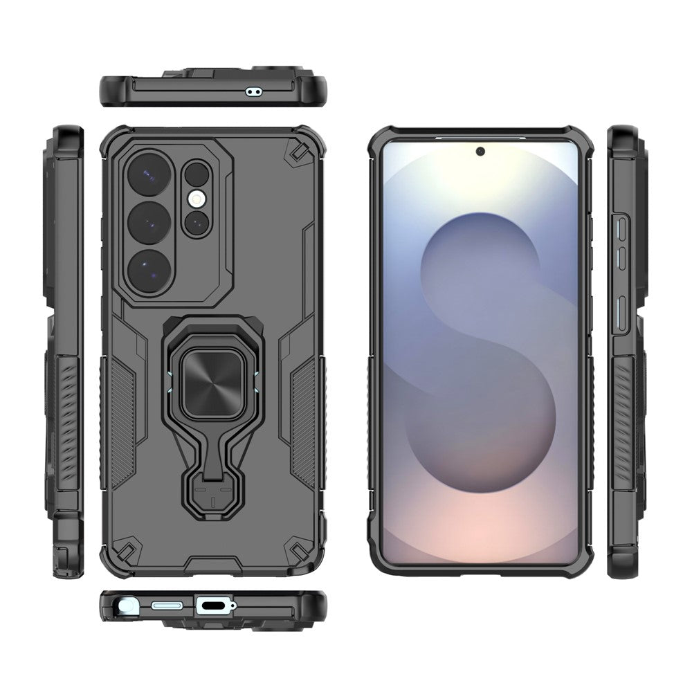 For Samsung Galaxy S26 Ultra Case Rotatable Ring Kickstand PC + TPU Shockproof Phone Cover