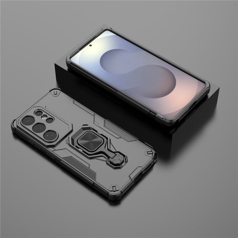 For Samsung Galaxy S26 Ultra Case Rotatable Ring Kickstand PC + TPU Shockproof Phone Cover