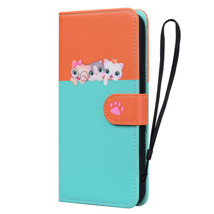 For iPhone 16e / iPhone 17e Cartoon Pet Series  Wallet Phone Case Splicing Leather Flip Cover