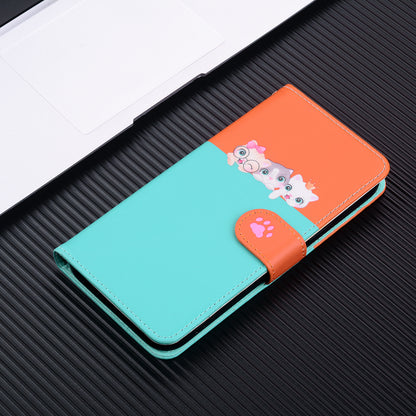 For iPhone 16e / iPhone 17e Cartoon Pet Series  Wallet Phone Case Splicing Leather Flip Cover