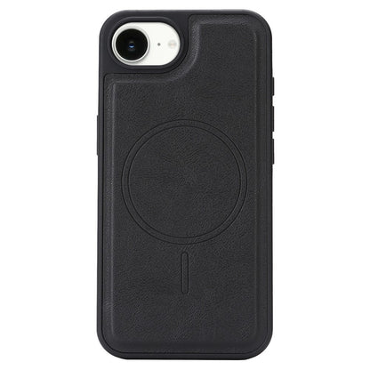 For iPhone 16e  /  17e Magnetic Case with Detachable Card Holder Kickstand TPU + PU Back Cover Compatible with MagSafe