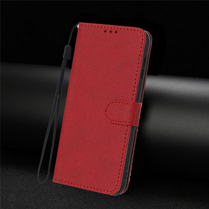 For Samsung Galaxy S26 Ultra Wallet Case Litchi Texture Leather Flip Cover with Card Slots and Hand Strap